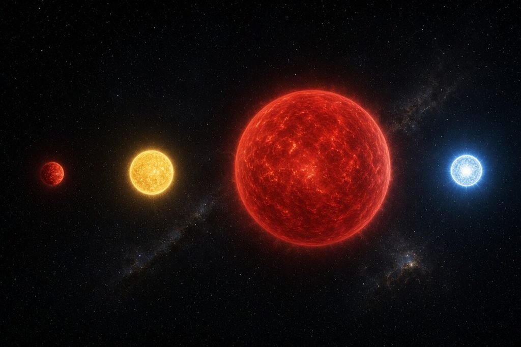Tamanho: anã, gigante, supergigante