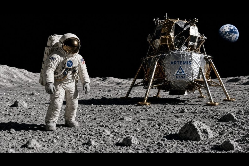 Astronauta da Apollo na superfície da Lua